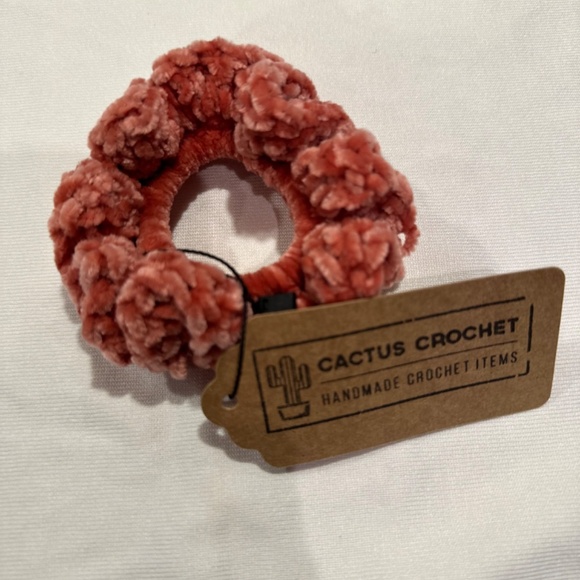 2 Crocheted hand made Velvet Scrunchies *****TWO FOR $12***** - Picture 2 of 3